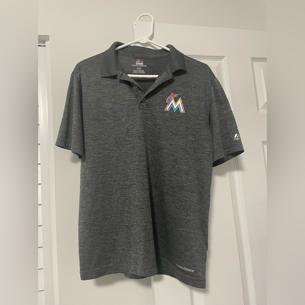 Majestic Miami Marlins Cool Base Men’s Polo Medium
